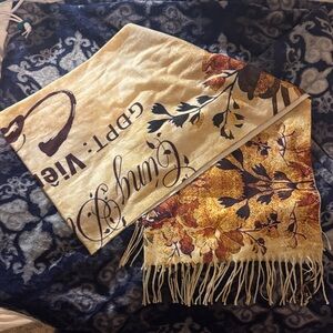 Elegant Floral Scarf with Fringe